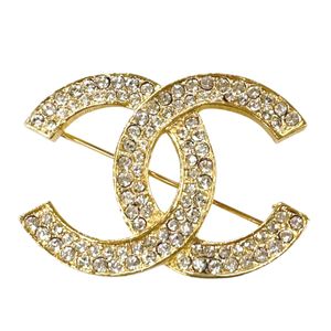 Chanel 샤넬 코코마크 빈티지 브로치 라인스톤 브로치
 CHANEL 골드【중고】