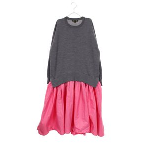 [중고] Drawer 원피스 WINTER2 콤비 절개 그레이 울 나일론 원피스 여성용 Used A