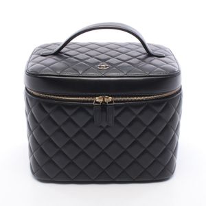 【중고】 Chanel 샤넬 손가방 마틀라세 블랙 램스킨 마틀라세 배니티 백 여성용 Used A