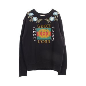 【二手】Gucci GUCCI 男士衛衣，Logo印花，花朵刺繡，鉚釘裝飾，製作舊棉質布料，二手 A