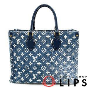 LOUIS VUITTON 온더고 MM M59608 모노그램 데님 여성용 토트백
 블루【중고】