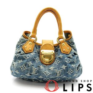 LOUIS VUITTON 프리티 M95020 모노그램 데님 여성용 손가방
 블루【중고】