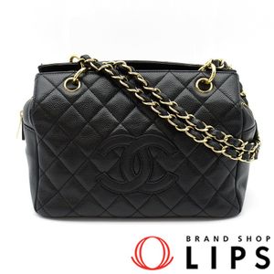 Chanel 샤넬 PTT 쁘띠 타임리스 토트백 A18004 캐비어 스킨 여성용 토트백
 블랙【중고】