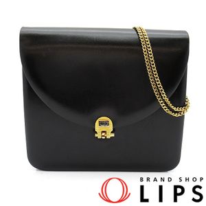 Dior 빈티지 로고 숄더백 레더 여성용 숄더백
 블랙【중고】