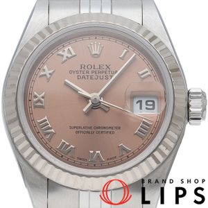 勞力士 Datejust 女士腕錶 79174(P)，附錶盒、保固卡，K18白金/不鏽鋼錶殼，粉紅色錶盤，拋光處理，2000 年款，成色極佳 [二手]