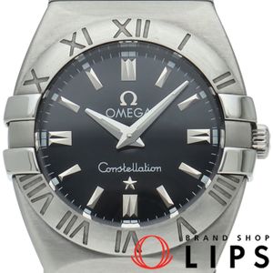 OMEGA 컨스텔레이션 더블 이글 24mm Constellation 1581.51 SS 여성용 시계 블랙 폴리싱 완료 미품 【중고】