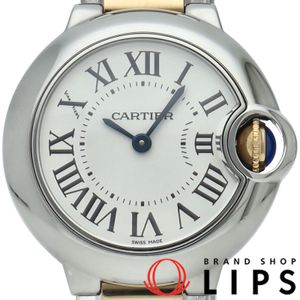 カルティエ バロンブルーSM ウォッチ 28mm コンビ Ballon Bleu 28mm W2BB0010 K18YG/SS レディース時計 シルバー 仕上げ済 美品 【中古】