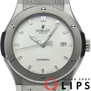 Hublot Classic Fusion Titanium Opalin 42mm 542.NX.2610.LR Men's Watch, White, Box, Warranty, Stainless Steel/Titanium/Rubber Strap, Polished, Excellent Condition [Pre-owned]