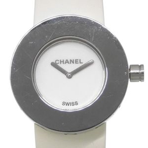 Chanel La Ronde watch H0580, stainless steel and leather strap, quartz movement, analog display, white dial, women's. [Used]