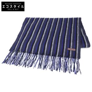 Louis Vuitton [Excellent Condition/Domestic Authentic] Logo Leather Tag Cashmere Blend Wool Stripe Fringe [Pre-owned]