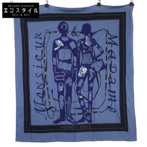 Hermes 에르메스 MONSIEUR ET MADAME 무슈 & 마담 코튼 반다나/스카프 【중고】