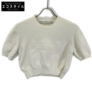 Alexander Wang White Crewneck Short-Sleeve Knit Top, Size S [Used]