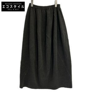 Jurgen Lehl Brown Wool Patchwork-Style Cocoon Skirt, Size M [Used]