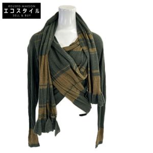 Jurgen Lehl Green Wool Cashmere Linen Blend Frill Shawl Cardigan, Size M [Used]