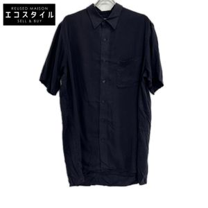 Yohji Yamamoto Pour Homme HZ-B97-222 Navy Short-Sleeved Shirt, Size 2 [Used]