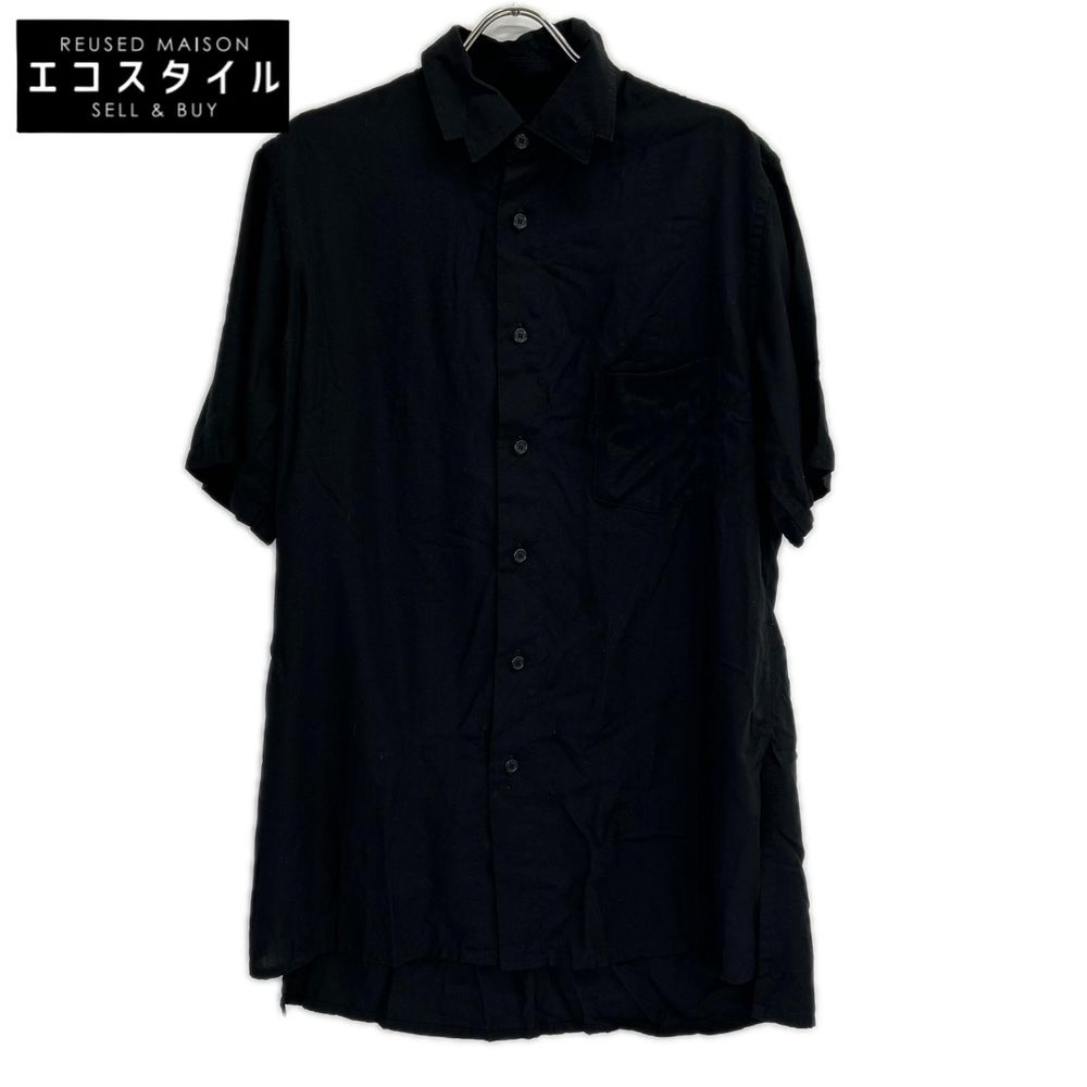YOHJI YAMAMOTO PZ-B13-201 블랙 어레인지 칼라 반팔 셔츠 2 [중고]