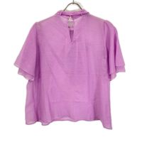 アナイ ﾊﾟｰﾌﾟﾙ ｽﾊﾟﾝｵｰｶﾞﾝｼﾞｰ ﾎﾞｳﾀｲ半袖ﾌﾞﾗｳｽ 38【中古】