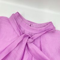 アナイ ﾊﾟｰﾌﾟﾙ ｽﾊﾟﾝｵｰｶﾞﾝｼﾞｰ ﾎﾞｳﾀｲ半袖ﾌﾞﾗｳｽ 38【中古】