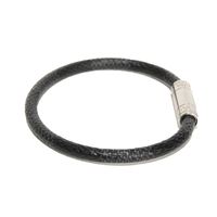 สินค้ามือสอง LOUIS VUITTON สร้อยข้อมือ Keep It รุ่นปัจจุบัน ไซส์ 19 โลโก้ สีดำ เทา ล็อคแบบกด สีเงิน ลายตาราง Damier Graphite Noir M8152E