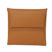 中古 HERMES エルメス バスティア エプソン カーフ ブラウン キャメル スナップボタン フラップ 小銭入れ 財布 未使用 ヴォーエプソン ゴールド コインケース H041054CK37