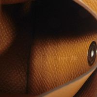 中古 HERMES エルメス バスティア エプソン カーフ ブラウン キャメル スナップボタン フラップ 小銭入れ 財布 未使用 ヴォーエプソン ゴールド コインケース H041054CK37