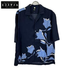 BOSS C-LARS-SH-243 海軍藍寬鬆短袖襯衫，M碼 [二手]