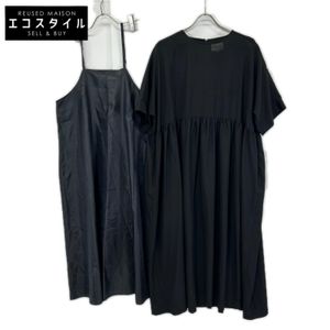 FUFU FF251OP14 25SS Black Dolman Sleeve Gathered Dress 1 [Used]