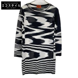 Missoni 黑白相間人造絲斑馬紋連身裙，42 碼 [二手]