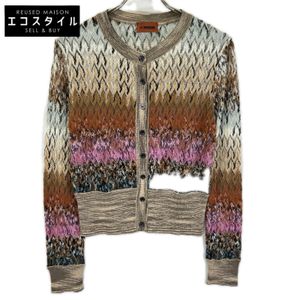 Missoni 22 年式 DS22WM0F 棕色多色羊毛開襟衫 46 號 [二手]