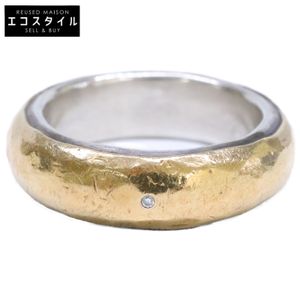 Malcolm Betts K22 x 925 1P Diamond Combination Hammered Ring [Used]