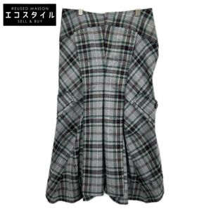 Comme des Garçons Junya Watanabe JQ-S020 06SS Gray 100% Wool Tartan Check Asymmetrical Sarouel Pants Size S [Used]
