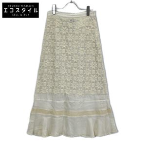 Tricot Comme des Garçons TC-S008 01AW White Crochet Flower Lace Embroidered Skirt M [Used]