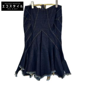 Comme des Garçons Junya Watanabe JR-S094 06AW Indigo Flare Asymmetrical Glitter Denim Skirt Size S [Used]
