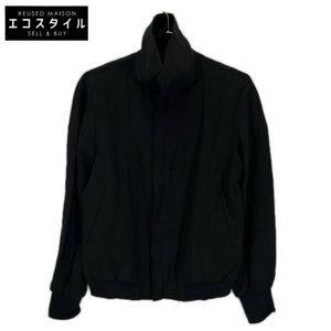 Regulation Yohji Yamamoto FI- 301 Black 100% Linen High Neck Zip-Up Blouson Jacket Size S [Used]