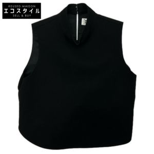 Comme des Garçons Noir Kei Ninomiya 3E-V027 Black Wool Cupro Sleeveless Back Open Vest Size S [Used]