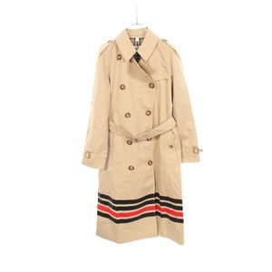 [Used] Burberry Trench Coat, Burberry Stripe, Cotton Leather Trench Coat, Women's, Used A
