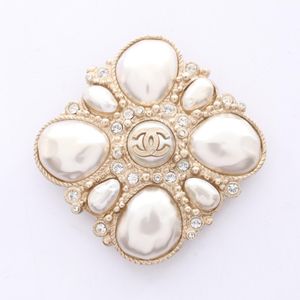[Used] Chanel Brooch, Coco Mark Square B12C GP (Gold Plated) Brooch, Women's, Used A