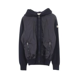 [Used] MONCLER Knit-Paneled Cardigan with Hood B20919402300 Navy Nylon Wool MAGLIONE Jacket Men's Used A