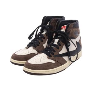 [Used] Nike x Travis Scott Air Jordan 1 Retro High CD4487-100 Leather Suede x Travis Scott Sneakers Men's Unused