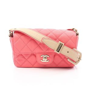[중고] Chanel 샤넬 숄더백 마틀라세 핑크/베이지 캐비어 스킨(그레인드 카프) 마틀라세 스몰 플랩 숄더 여성용
