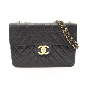 [중고] Chanel 샤넬 숄더백 데카 마트라세 34 블랙 램스킨(양가죽) 데카 마트라세 체인 숄더백 여성용 Used A