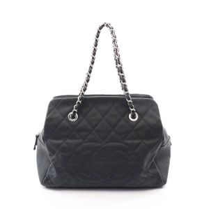 【중고】 Chanel 샤넬 토트백 마틀라세 블랙 레더 코코마크 체인 토트백 여성용 Used B