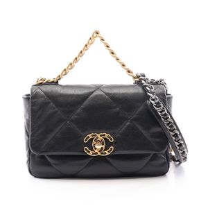 [중고] Chanel 샤넬 숄더백 19 디즈누프 마틀라세 콤비 하드웨어 2WAY AS1160 블랙 램스킨(양가죽) CHANEL19 마틀라세 체인 숄더백