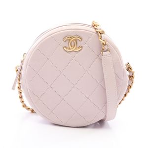 [중고] Chanel 샤넬 숄더백 마틀라세 라운드 미니 AS1898 베이비 핑크 레더 마틀라세 라운드 미니 체인 숄더백 여성용