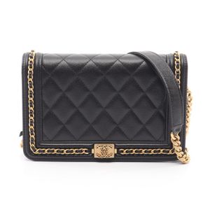 [중고] Chanel 샤넬 숄더백 보이 샤넬 마틀라세 AP1117 블랙 캐비어 스킨(그레인드 카프) 보이 샤넬 체인 월렛