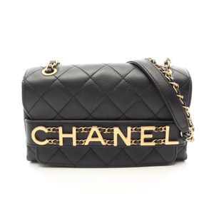 【중고】 Chanel 샤넬 숄더백 마틀라세 블랙 램스킨(양가죽) 마틀라세 스몰 플랩 체인 숄더백 여성용 Used A