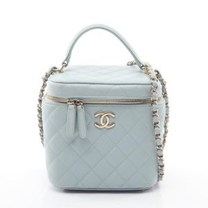 [중고] Chanel 샤넬 숄더백 마틀라세 2WAY AS2362 라이트 블루 캐비어 스킨(그레인드 카프) 마틀라세 배니티 2way 체인 숄더백