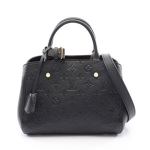 [중고] LOUIS VUITTON 손가방 몽테뉴 BB 모노그램 앙프랑트 누아르 2WAY M41053 블랙 레더 몽테뉴 BB 여성용 Used A