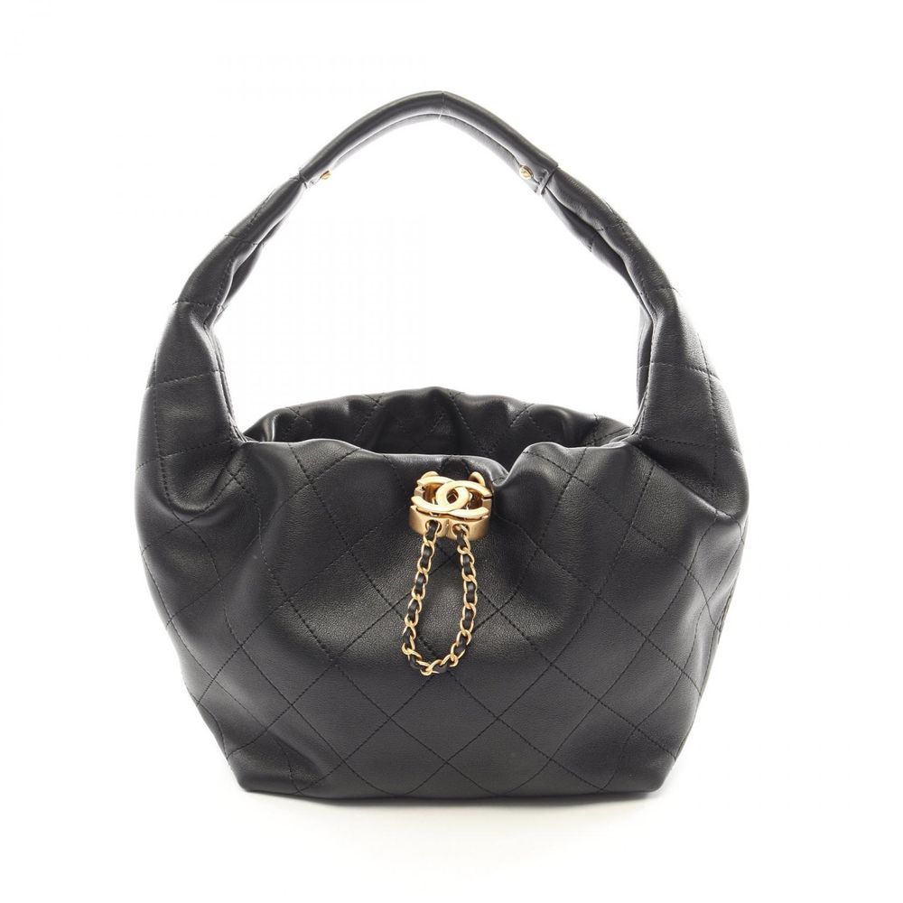 [Pre-owned] Chanel CHANEL Handbag Matelassé Hobo Bag AS5976 Black Leather Matelassé Hobo Bag Women's Unused