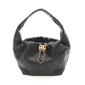 【二手】香奈兒 CHANEL 手提包 Matelassé Hobo 包 AS5976 黑色皮革 Matelassé Hobo 包 女士 全新未使用